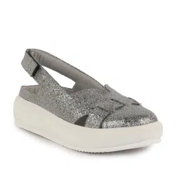 Fausto Women's Silver Back Strap Sandals image 1