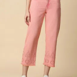 Allen Solly Peach Cotton Regular Fit Mid Rise Jeans image 1