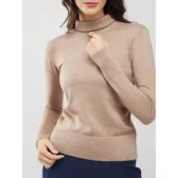 Fablestreet Beige Acrylic Regular Fit Sweater image 4