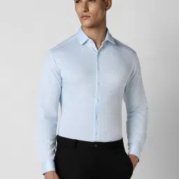 Van Heusen Blue Slim Fit Texture Shirt image 1