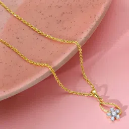 GIVA 18k Yellow Gold Anemone Lab Grown Diamond Pendant image 1