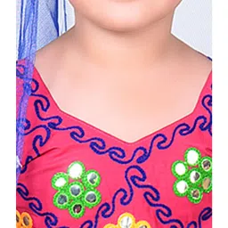 Ahhaaaa Kids Pink Embroidered Choli, Lehenga with Dupatta image 5