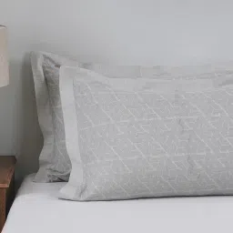 Maspar Solid Grey 300 Cotton Standard Pillow Case Set image 1