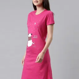 TWIN BIRDS Pink Printed Sleep Tee image 3