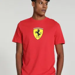 Puma Scuderia Ferrari Race Motorsport Rosso Corsa Cotton Regular Fit Printed Sports T-Shirt image 1