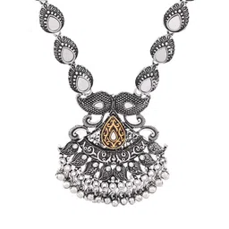 Sangria Silver-Plated Stainless Steel American Diamond Jewellery Set image 5