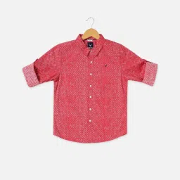 Allen Solly Junior Pink Cotton Printed Full Sleeves Shirt image 1