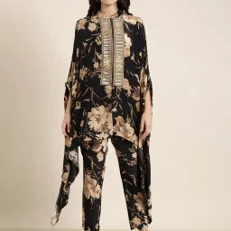 showoffff SHOWOFF Navy Floral Print Co-Ord Set image 1