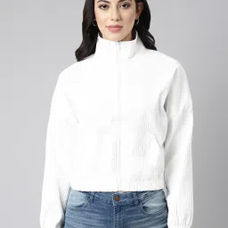showoffff SHOWOFF White Regular Fit Bomber Jacket image 1