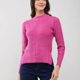 Fablestreet Pink Acrylic Regular Fit Sweater-picture-27