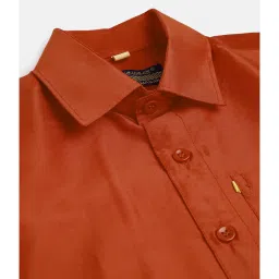 THANGAMAGAN Kids Rust Solid Shirt image 3