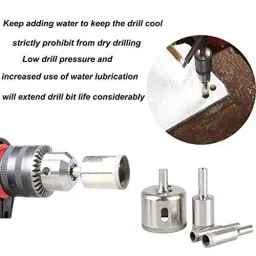 ATOZSHOP11 Diamond Coated Drill Bit Set 18, 20, 25, 35, 50 mm for ‎Tile, Glass, Marble, Granite (Set of 5 Pcs) image 3