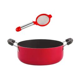 Nirlon Red Aluminium Non-Stick Casserole Set of 2-picture-4