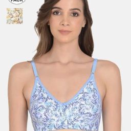 mod & shy Blue & Yellow Printed Full Coverage Bra - Pack Of 2-picture-3
