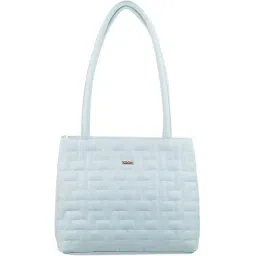 Mochi Light Blue Quilted Medium Shoulder Handbag-image-63