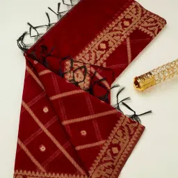 Soch Red Woven Pattern Dupatta image 1