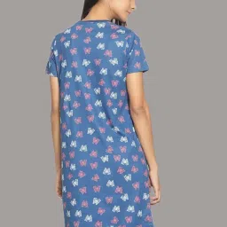 Kryptic Blue & Black Cotton Printed Sleep Tees image 3