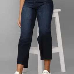Allen Solly Navy Cotton Mid Rise Parallel Jeans-image-35