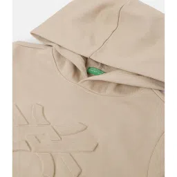United Colors of Benetton Kids Regular Fit Hooded Neck Embossed Boy's Sweatshirt image 3