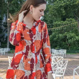 Zink London Red & Orange Printed Shirt-picture-35