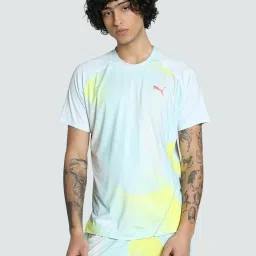 Puma Blue Regular Fit Abstract Sports T-Shirt image 1
