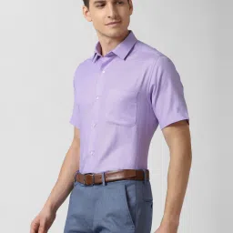Peter England Purple Regular Fit Self Pattern Shirts image 3