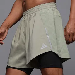 ADIDAS Men AEROREADY Sustainable Self Checked Running 2-IN-1 Shorts-image-49