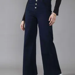 DOLCE CRUDO Blue Plain Jeans image 1