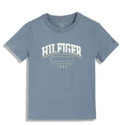 Tommy Hilfiger Kids Blue Coal Printed Regular Fit T-Shirt image 1