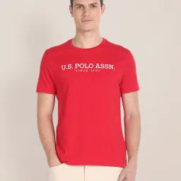 U.S. Polo Assn. Red Regular Fit Cotton Crew T-Shirt image 1