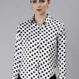 showoffff SHOWOFF White & Black Polka Dot Shirt image 1