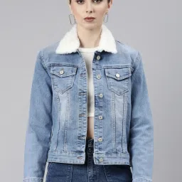 showoffff SHOWOFF Blue Regular Fit Denim Jacket image 1