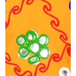 Ahhaaaa Kids Yellow & Red Embroidered Choli, Lehenga with Dupatta image 4