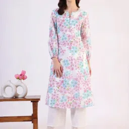 W White Floral Kurta image 1