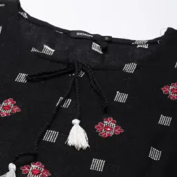 showoffff SHOWOFF Black Cotton Embroidered Kurta image 3