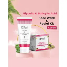Globus Naturals Glycolic & 1% Salicylic Acid Face Wash & Facial Kit Combo image 3