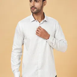Byford by Pantaloons White Slim Fit Printed Shirt image 3