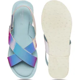 Pantaloons Junior Sky Blue Cross Strap Sandals image 3