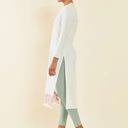 Soch Off-White Embroidered Straight Kurta image 3