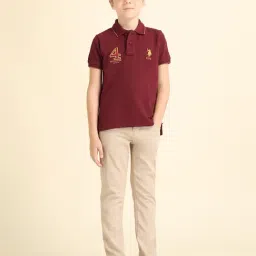 U.S. Polo Assn. Boys Red Regular Fit Polos image 3