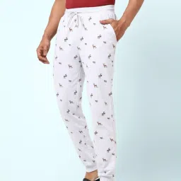 Ajile by Pantaloons Grey Cotton Slim Fit Printed Nightwear Joggers image 3