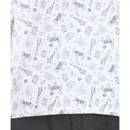 MINIKLUB Kids White & Grey Printed T-Shirt with Pants image 3