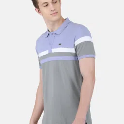 Duke Lavender Slim Fit Striped Polo T-Shirt image 3