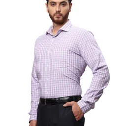 Park Avenue Violet Slim Fit Check Cotton Shirt image 3