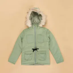 YU by Pantaloons Kids Green Regular Fit Full Sleeves Jacket image 3