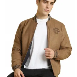 Allen Solly Brown Regular Fit Bomber Jacket image 1