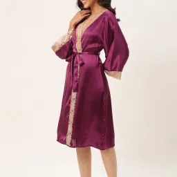 Ms.Lingies Purple Lace Work Robe image 3