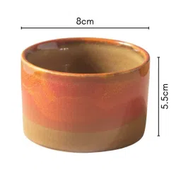 Nestasia Red & Brown Premium Ceramic Bowl for Nuts & Dips, 150ml Capacity, Microwaveable image 3