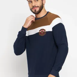 Duke Brown Regular Fit Color Block Sweatshirt image 3