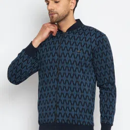 Duke Navy Blue Regular Fit Argyle Sweatshirt image 3